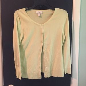 Light green button up sweater from the LOFT size S
